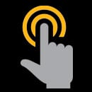 Finger touching button